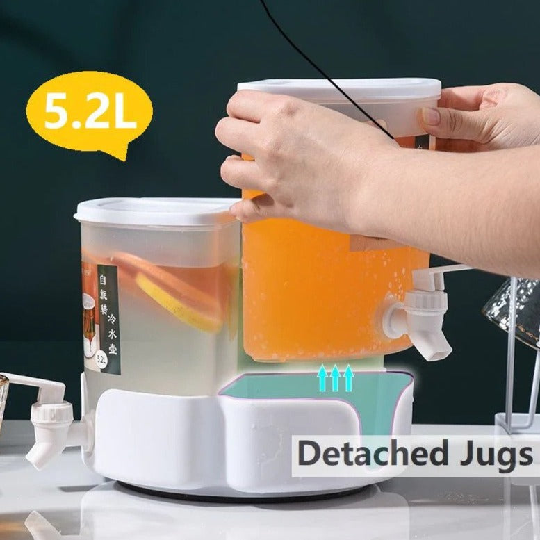 5L 3 Compartment Rotatable Beverage Dispenser With Tap