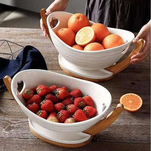 Salad Bowl With Wooden Stand