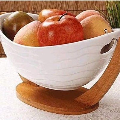 Salad Bowl With Wooden Stand