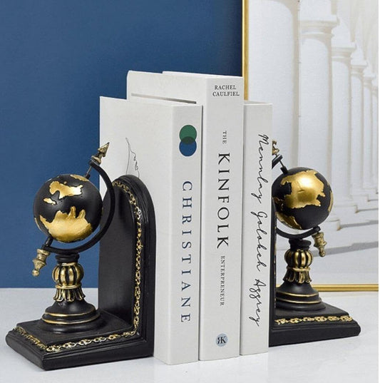 2 Pcs Bookend Book Globe Stand | Perfect Gift | Book Shelf Decoration