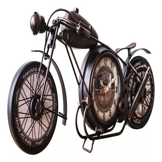 Retro Style Motorcycle Desk Clock for Home and Office