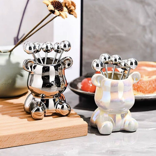 Luxury Nordic Bear Fruit Fork Set