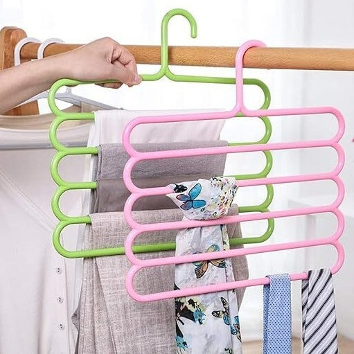 5 layers Non-slip Multi Functional Clothes Hangers 4 Pcs
