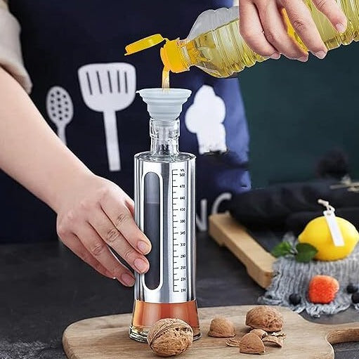 500ML Stainless Steel Transparent Glass Oil Pot Leak-proof