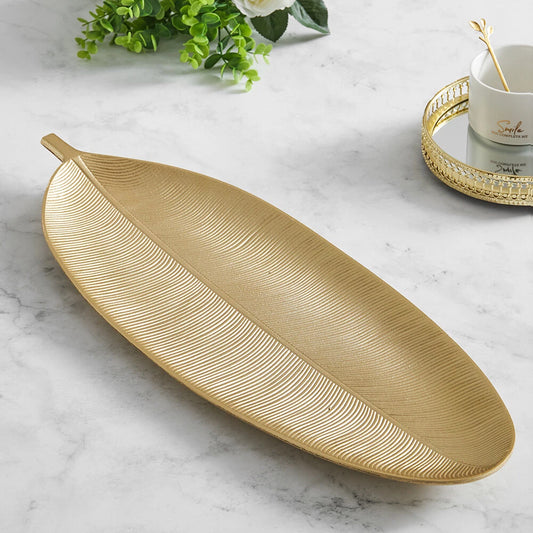 Gold Leaf Decorative Serving Tray | Leaf Fruit Dishes | Dessert Serving Tray